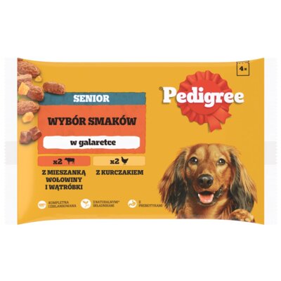 Karma dla psa PEDIGREE Senior Wybór smaków w galaretce 4 x 100 g