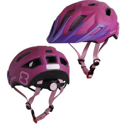 Kask rowerowy HAMAX Flow Różowy dla Dzieci z lampką (rozmiar 52-57)
