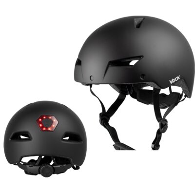 Kask rowerowy VAYOX Street VA0423BMM Czarny Miejski z lampką (rozmiar M)
