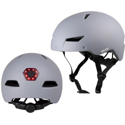Kask rowerowy VAYOX Street VA0423GREM Szary Miejski z lampką (rozmiar M)