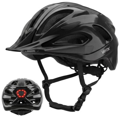 Kask rowerowy VAYOX Speed VA0425BGM Czarny MTB z lampką (rozmiar M)