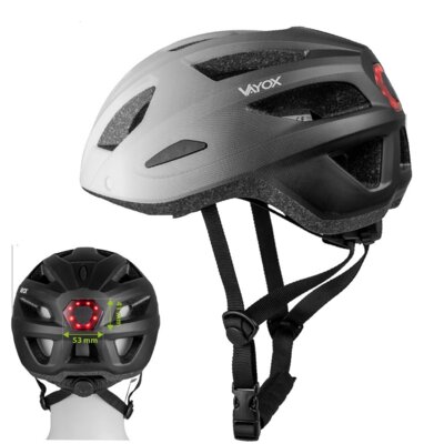 Kask rowerowy VAYOX Active VA0424WBM Biało-czarny MTB z lampką (rozmiar M)