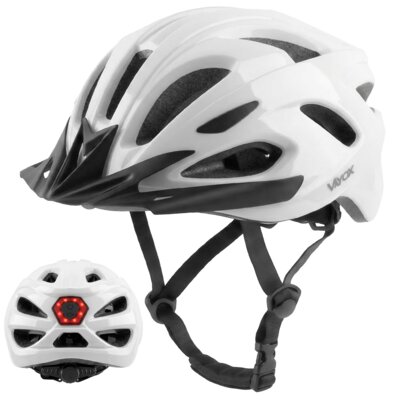 Kask rowerowy VAYOX Speed VA0425WGL Biały MTB z lampką (rozmiar L)