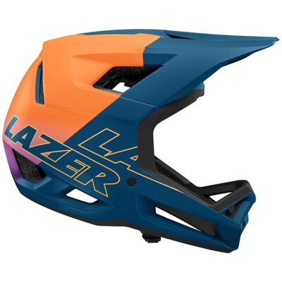 Kask rowerowy LAZER Cage KinetiCore Pomarańczowo-niebieski Full Face (rozmiar XL)