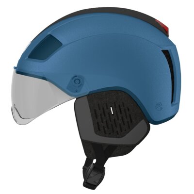 Kask rowerowy LAZER Nova KinetiCore Niebieski Miejski z lampką (rozmiar S)