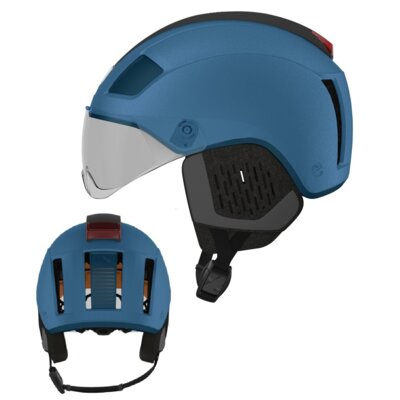 Kask rowerowy LAZER Nova KinetiCore Niebieski Miejski z lampką (rozmiar S)