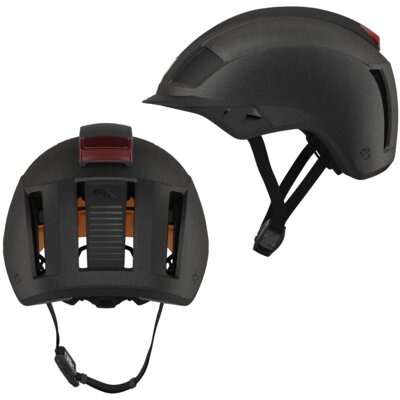 Kask rowerowy LAZER Next KinetiCore Czarny Miejski z lampką (rozmiar L, 58-61 cm)