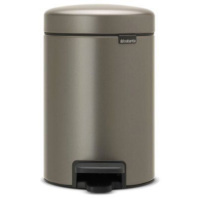 Kosz na śmieci z pedałem BRABANTIA 113246 NewIcon uszczelka przeciwzapachowa, połysk 3L Platynowy
