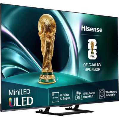 Telewizor HISENSE 55U78Q 55" MINILED 4K 144Hz VRR VIDAA Dolby Vision Dolby Atmos HDMI 2.1 + Soundbar HISENSE AX3100Q Czarny 3.1-kanałowy, Bezprzewodowy Subwoofer, HDMI eARC, BT, Dolby Atmos, DTS:X, DTS Virtual:X