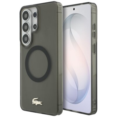 Etui LACOSTE Shockproof Frosted Gold Logo MagSafe do Samsung Galaxy S26 Ultra Czarny