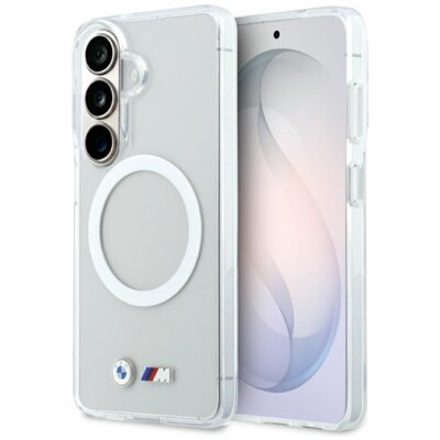 Etui BMW IML Shockproof Metal Logo MagSafe do Samsung Galaxy S26 Przezroczysty