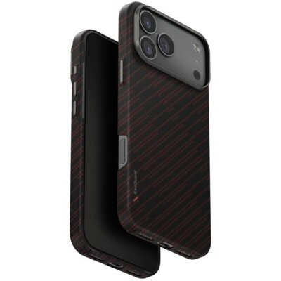 Etui UNIQ Keva Edge Magclick Charging do Apple iPhone 17 Pro Max Czarno-pomarańczowy