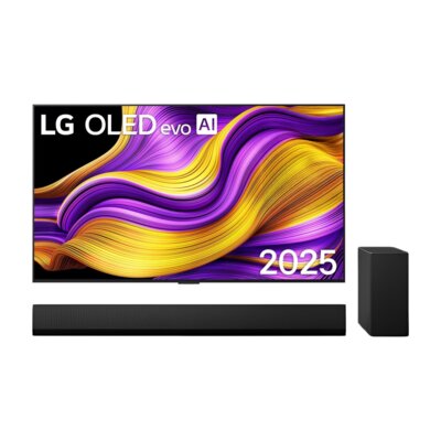 Telewizor LG 65G54LW 65" OLED 4K 165 HZ VRR WebOS Dolby Atmos Dolby Vision HDMI 2.1 + Soundbar LG SG10TY Czarny 3.1-kanałowy, Bezprzewodowy Subwoofer, 4K, HDMI e-ARC, HDR10, Wi-Fi, BT, Dolby Atmos, DTS:X