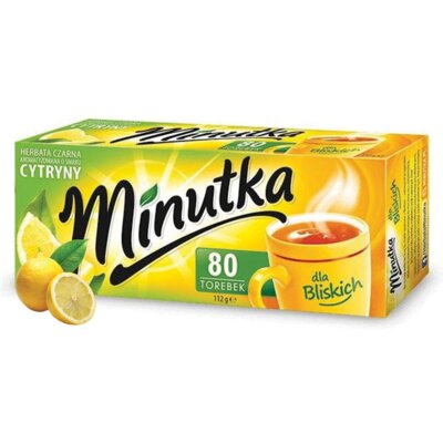 Herbata czarna w saszetkach MINUTKA Cytrynowa (80 sztuk)