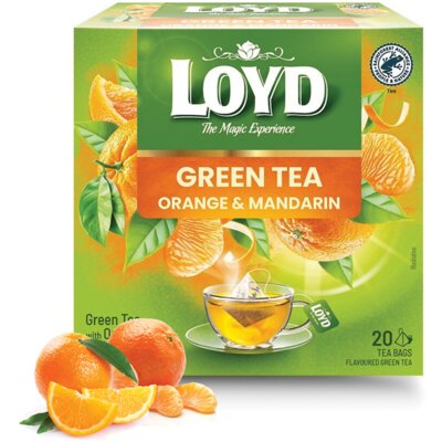Herbata zielona w saszetkach LOYD Green Tea Orange & Mandarin (20 sztuk)