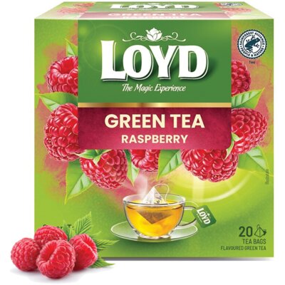 Herbata zielona w saszetkach LOYD Green Tea Raspberry (20 sztuk)