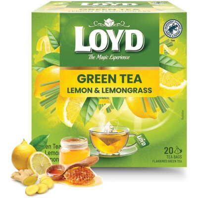 Herbata zielona w saszetkach LOYD Green Tea Lemon & Ginger & Honey (20 sztuk)