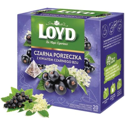 Herbata owocowa w saszetkach LOYD Czarna porzeczka z kwiatem czarnego bzu (20 sztuk)