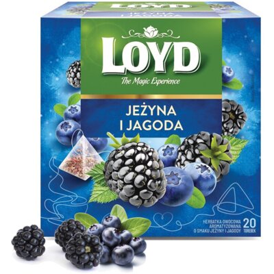 Herbata owocowa w saszetkach LOYD Jagoda i Jeżyna (20 sztuk)