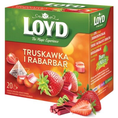 Herbata owocowa w saszetkach LOYD Truskawka i Rabarbar (20 sztuk)