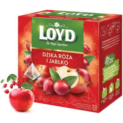 Herbata owocowa w saszetkach LOYD Dzika róża i Jabłko (20 sztuk)