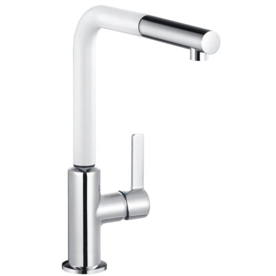 Bateria kuchenna stojąca KLUDI L-INE S z wyciąganą wylewką Biały/chrom 408519375
