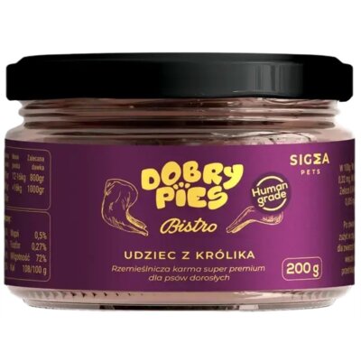 Karma dla psa DOBRY PIES Bistro Udziec z królika 200 g