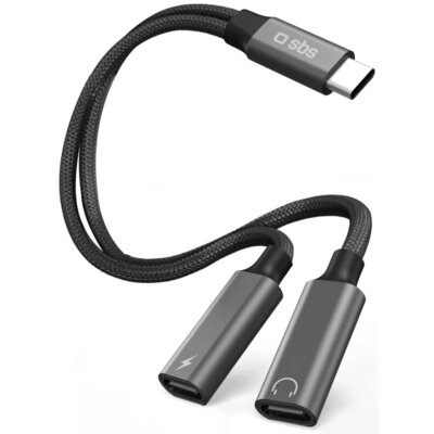 Kabel USB-C - USB-C/USB-C SBS 2w1 TEADATYCHARGETYCK 60W 0.13 m Czarny