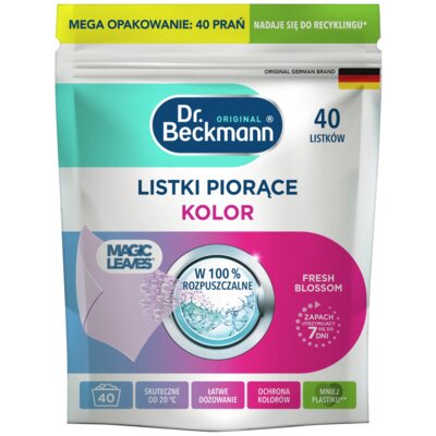 Listki do prania DR BECKMANN Magic Leaves Kolor (40 sztuk)