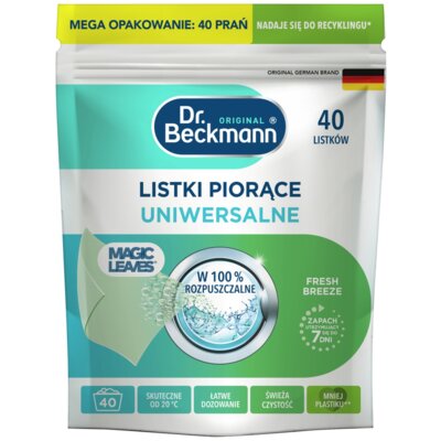 Listki do prania DR BECKMANN Magic Leaves Uniwersalne (40 sztuk)
