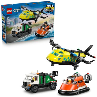 LEGO 60505 City Zestaw z samolotem, ciężarówką serwisową i poduszkowcem