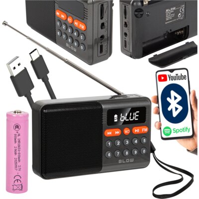 Radio BLOW RA18 Analogowe Przenośne Czarny
