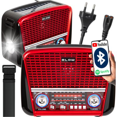 Radio BLOW RA17 Analogowe Przenośne Czarno-czerwony