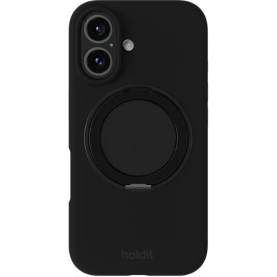 Etui HOLDIT Silicone Stand Case do Apple iPhone 16 Czarny