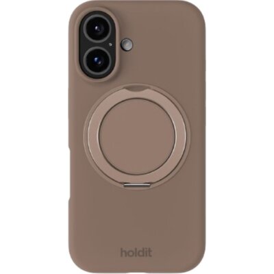 Etui HOLDIT Silicone Stand Case do Apple iPhone 16 Jasnobrązowy
