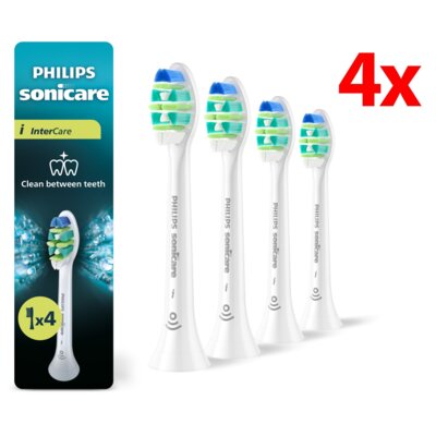 Oryginalna końcówka szczoteczki PHILIPS Sonicare InterCare HX9004/87 Średnio miękkie włókna (4 szt.) (Czyszczenie trudno dostępnych miejsc)