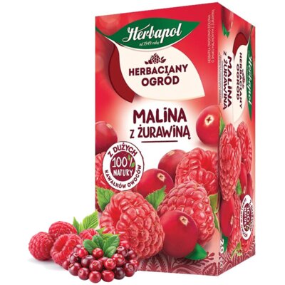 Herbata owocowa w saszetkach HERBAPOL Malina z żurawiną (20 sztuk)