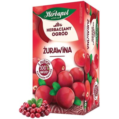 Herbata owocowa w saszetkach HERBAPOL Żurawina (20 sztuk)