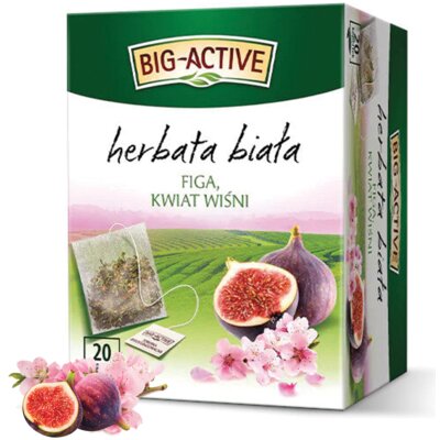 Herbata biała w saszetkach BIG ACTIVE Figa i kwiat wiśni (20 sztuk)