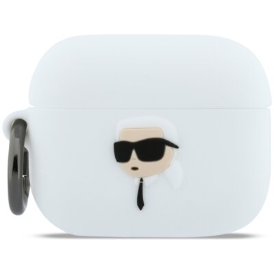 Etui na słuchawki KARL LAGERFELD Silicone Karl Head 3D do Apple AirPods Pro 3 Biały