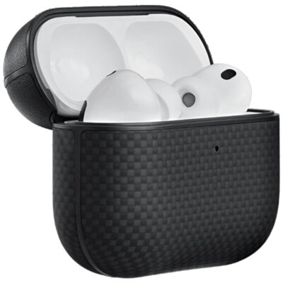 Etui na słuchawki PITAKA Aramid Fiber do Apple AirPods Pro 3 Czarno-szary