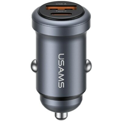 Ładowarka samochodowa USAMS CC322 30W Szary