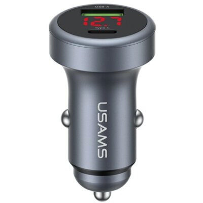Ładowarka samochodowa USAMS CC327 45W Szary