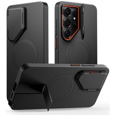 Etui TECH-PROTECT Kevlar Aura MagSafe do Samsung Galaxy S26 Ultra Czarno-pomarańczowy