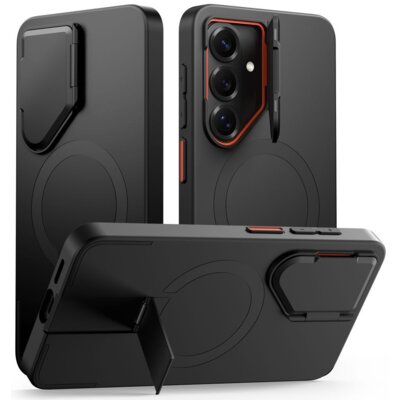 Etui TECH-PROTECT Kevlar Aura MagSafe do Samsung Galaxy S26 Czarno-pomarańczowy