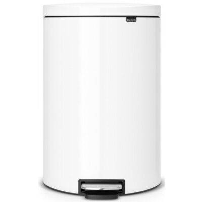 Kosz na śmieci z pedałem BRABANTIA 485244 FlatBack cichy domyk, wyjmowane wiadro, stal 40L Biały