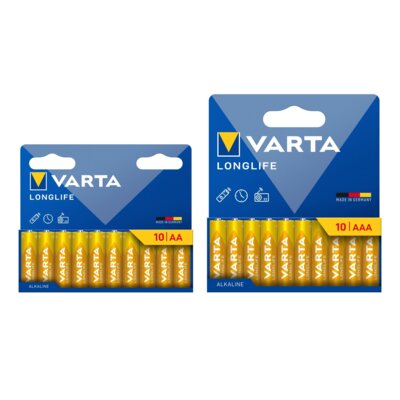 Baterie AA LR6 VARTA Longlife (10 szt.) + Baterie AAA LR03 VARTA Longlife (10 szt.)
