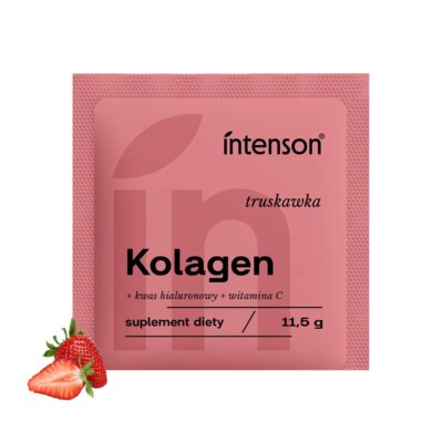 Kolagen INTENSON Witamina C + Kwas hialuronowy Truskawkowy (11.5 g)