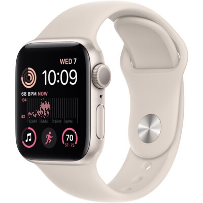 APPLE Watch SE 2gen GPS 40mm koperta z aluminium (księżycowa poświata) + pasek sportowy (księżycowa poświata)
