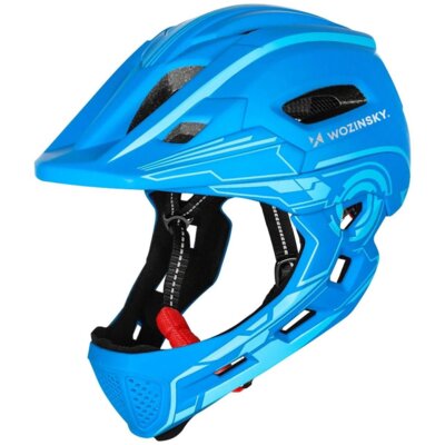 Kask rowerowy WOZINSKY HT-27N Niebieski Full Face dla Dzieci z odkręcaną szczęką (rozmiar uniwersalny)